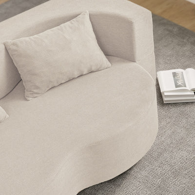 SoBuy FST101-MI, 2 Seater Sofa Bed with 2 Pillows, Fold Out Guest Bed for Small Apartments, Beige, 177x107x32cm - view 4