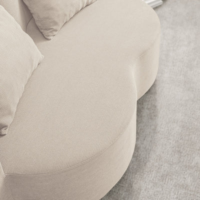 SoBuy FST101-MI, 2 Seater Sofa Bed with 2 Pillows, Fold Out Guest Bed for Small Apartments, Beige, 177x107x32cm - view 5