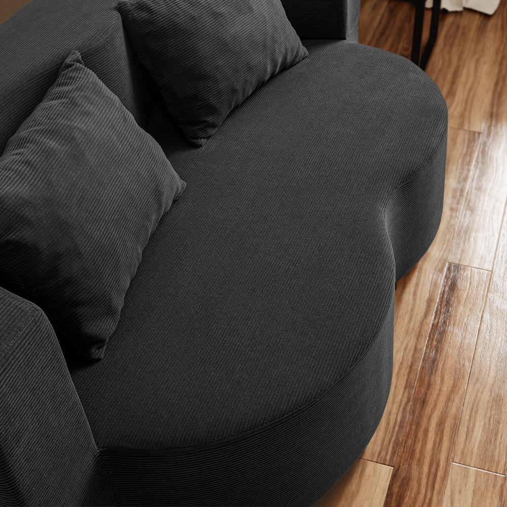SoBuy FST101-SCH, Black 2 Seater Sofa Bed with 2 Pillows, Space-Saving Pull-Out Couch, Black, 177x107x32cm - view 5
