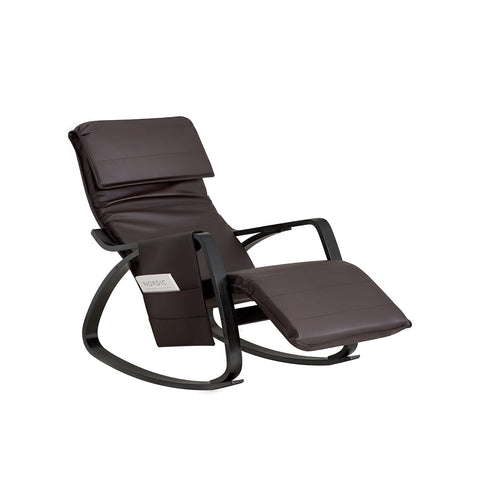SoBuy FST20-BR, Relax Rocking Chair with Adjustable Footrest and Removable Side Bag