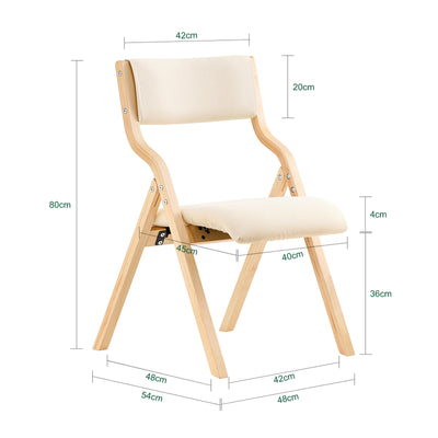 SoBuy FST40-W dimensions diagram – W48×D54×H80cm white folding chair 40cm seat height 90kg load capacity