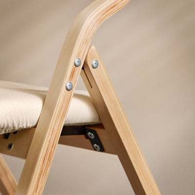 SoBuy FST40-W solid rubber wood frame joint detail – varnished white finish folding chair leg construction