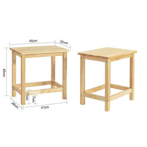 SoBuy FST91-Nx2, Set of 2 Rubber Wood Dining Stools Kitchen Stools Chairs Seat