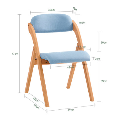 SoBuy FST92-BL dimensions diagram – W47.5×D59×H77cm blue folding chair seat W41.5×D44×H41cm 120kg load