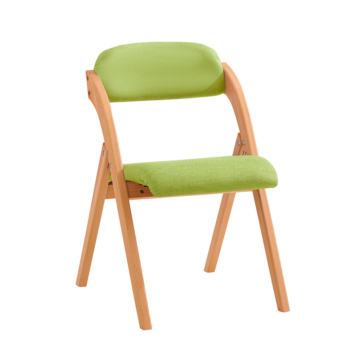 SoBuy FST92-GR green folding chair with ergonomic backrest and padded seat – white background product image