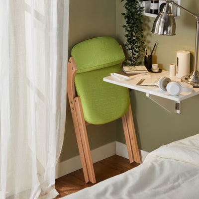 SoBuy FST92-GR green ergonomic folding chair in dining room setting – 120kg load capacity space-saving chair