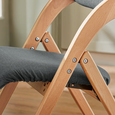 SoBuy FST92-SG beech and poplar wood frame joint detail – varnished dark grey finish folding chair leg construction