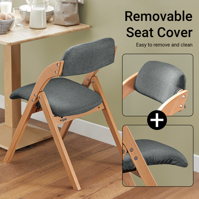 SoBuy FST92-SG breathable padded seat detail – removable fabric cover dark grey ergonomic folding chair