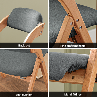SoBuy FST92-SG anti-slip footpad and frame detail – reinforced triangular structure dark grey folding chair