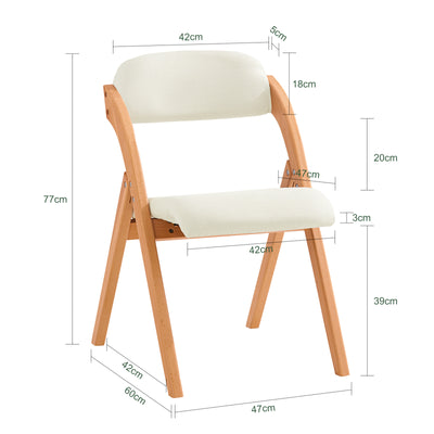 SoBuy FST92-W dimensions diagram – W47.5×D59×H77cm white folding chair seat W41.5×D44×H41cm 120kg load