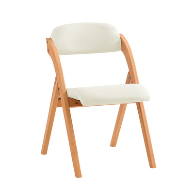 SoBuy FST92-W white folding chair with ergonomic backrest and padded seat – white background product image