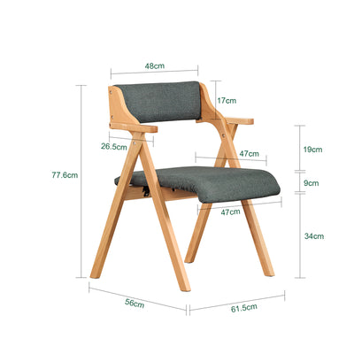 SoBuy FST98-SG dimensions diagram – 61.5×56×77.6cm open, 89×61.5×18cm folded, seat height 43cm