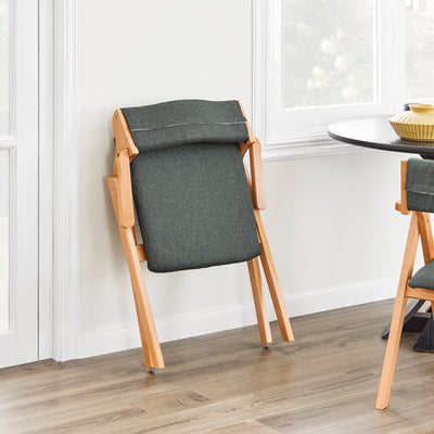 SoBuy FST98-SG folding chair outdoor balcony garden use – dark grey padded seat