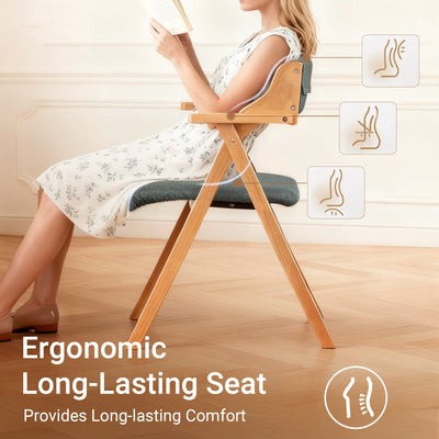 SoBuy FST98-SG folding wooden chair overview – padded seat removable cover beech wood