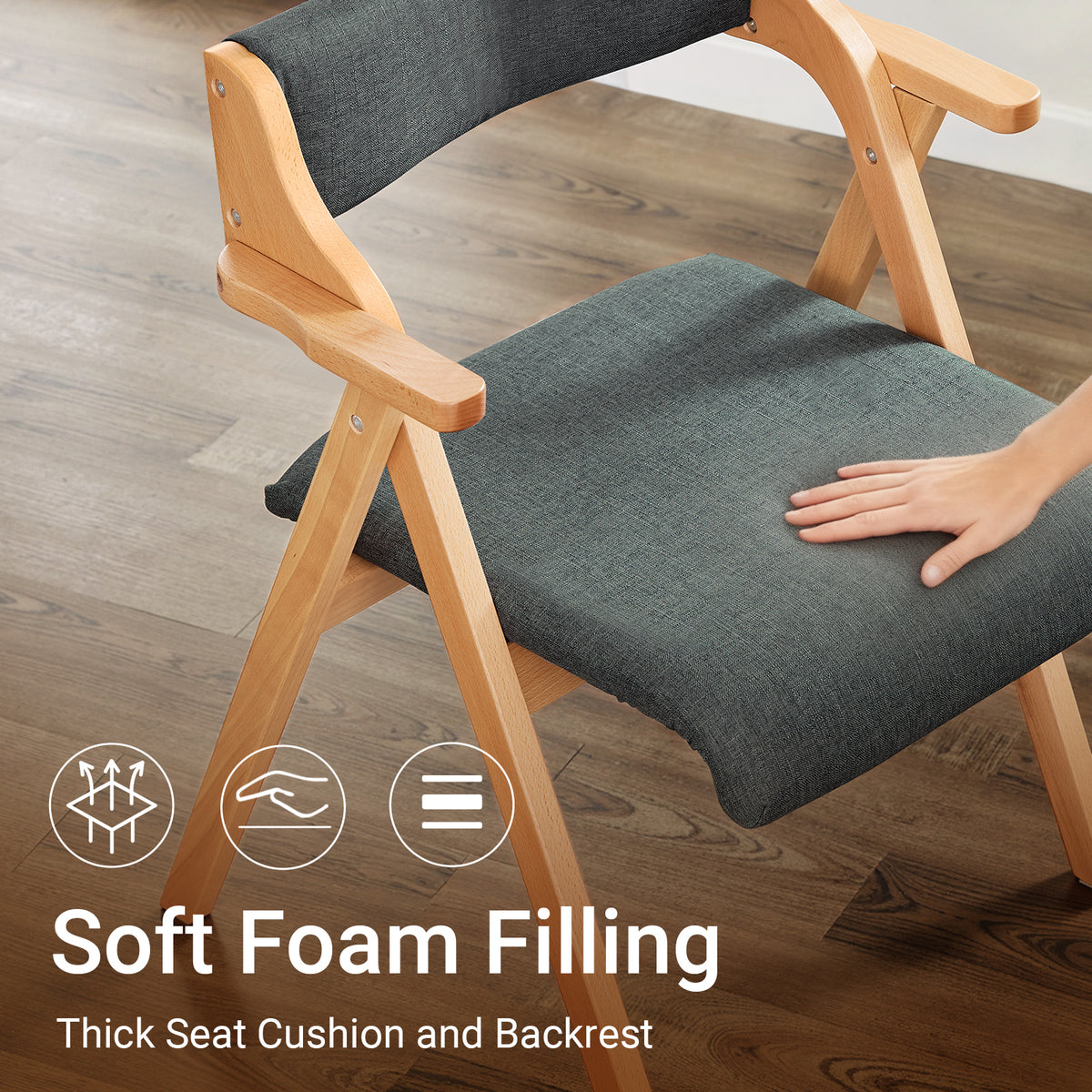SoBuy FST98-SG foldable chair stable triangular frame – 150kg load capacity