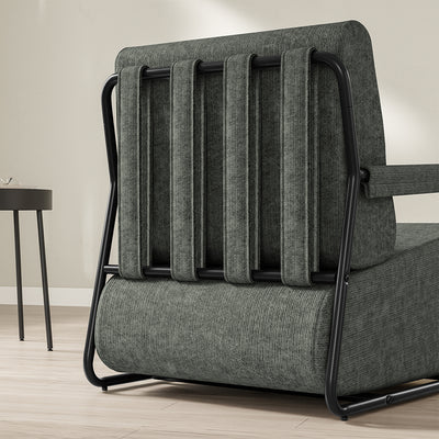 SoBuy FST99-DG, Velvet Armchair & Footstool Set with Removable Covers, Dark Gray, 74x67x78cm - view 6