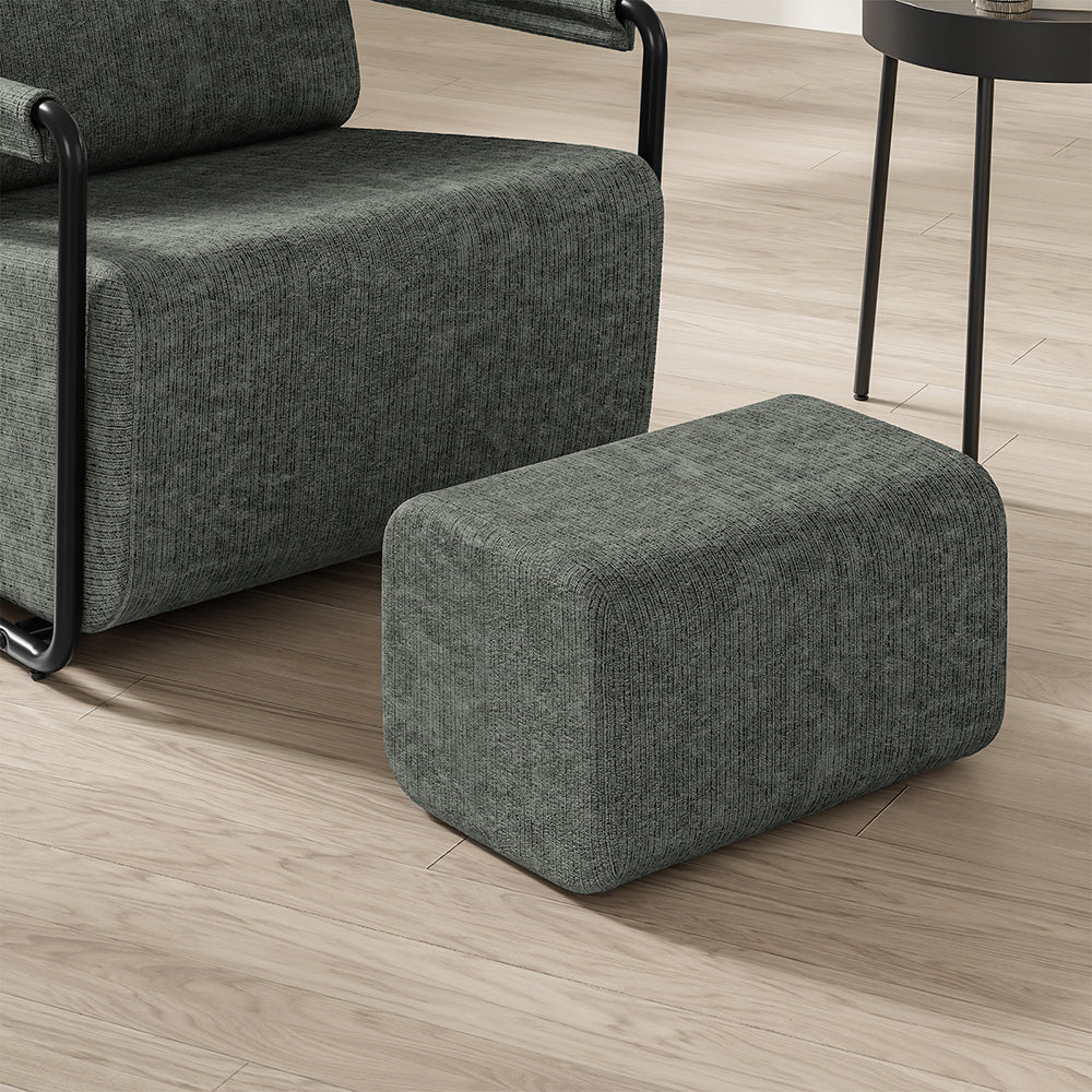 SoBuy FST99-DG, Velvet Armchair & Footstool Set with Removable Covers, Dark Gray, 74x67x78cm - view 7