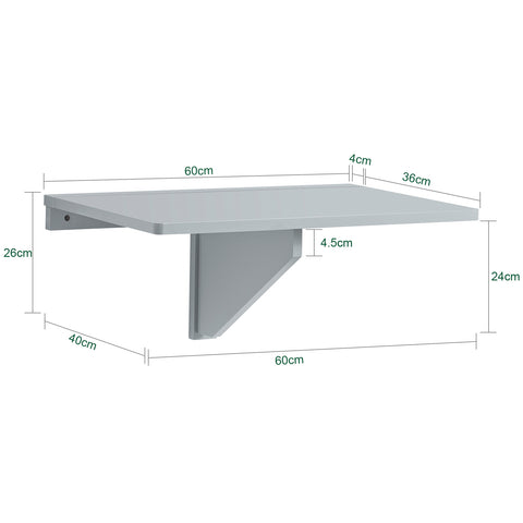 SoBuy FWT03-HG, Folding Wall-mounted Drop-leaf Table, Computer Desk, Dining Table