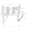 SoBuy FWT07-II-W, Folding Wall-mounted Drop-leaf Table Desk Integrated with Storage Shelves