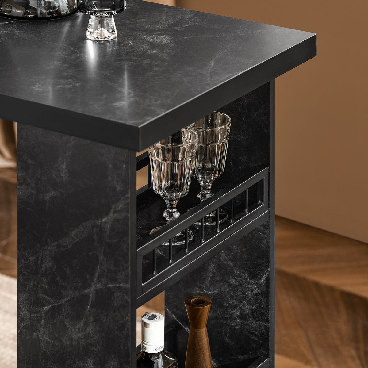 SoBuy FWT100-SCH, Kitchen Breakfast Bar Table Dining Table Coffee Bar, Black