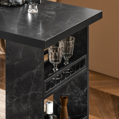 SoBuy FWT100-SCH, Kitchen Breakfast Bar Table Dining Table Coffee Bar, Black
