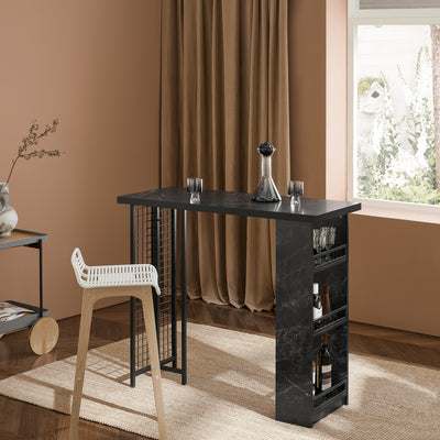 SoBuy FWT100-SCH, Kitchen Breakfast Bar Table Dining Table Coffee Bar, Black