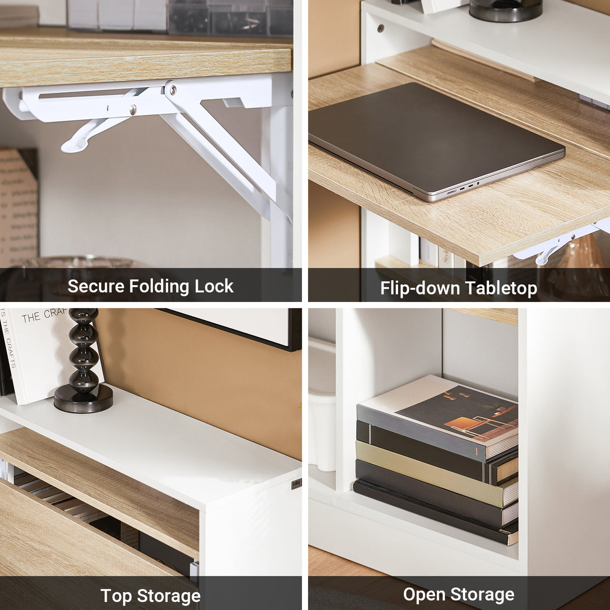 SoBuy FWT104-WN sturdy metal frame – robust desk holder ensuring stability for daily home office use