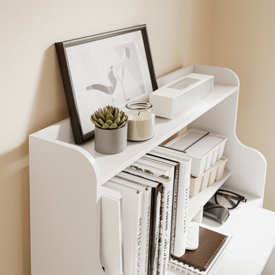 SoBuy FWT105-II-W, Children Folding Table Desk Children Desk with Mobile Storage Chest, White