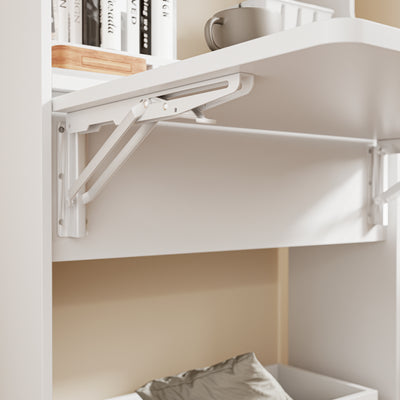 SoBuy FWT105-II-W, Children Folding Table Desk Children Desk with Mobile Storage Chest, White