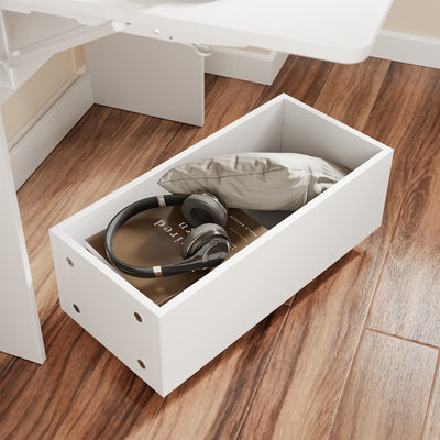 SoBuy FWT105-II-W, Children Folding Table Desk Children Desk with Mobile Storage Chest, White