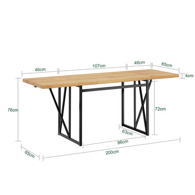 SoBuy FWT113-N, Wall Mounted Drop Leaf Table with Folding Extensions, Light Oak, 200x96x76cm - view 3