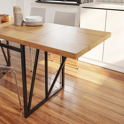 SoBuy FWT113-N, Wall Mounted Drop Leaf Table with Folding Extensions, Light Oak, 200x96x76cm - view 12