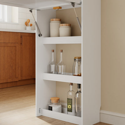 SoBuy FWT115-W, Freestanding Kitchen Island with Breakfast Bar, Drop Leaf, White, 65.3x199.5x120cm - view 12