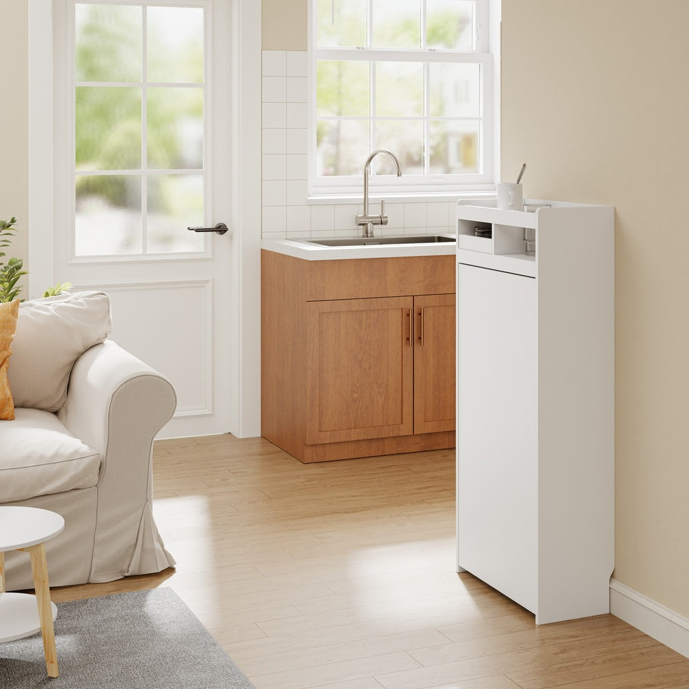 SoBuy FWT115-W, Freestanding Kitchen Island with Breakfast Bar, Drop Leaf, White, 65.3x199.5x120cm - view 2