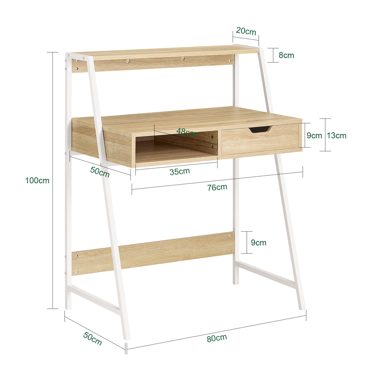 SoBuy FWT63-N, Home Office Table Desk Computer Desk with Storage Shelf, Wood