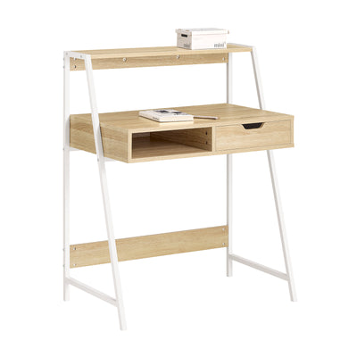 SoBuy FWT63-N, Home Office Table Desk Computer Desk with Storage Shelf, Wood