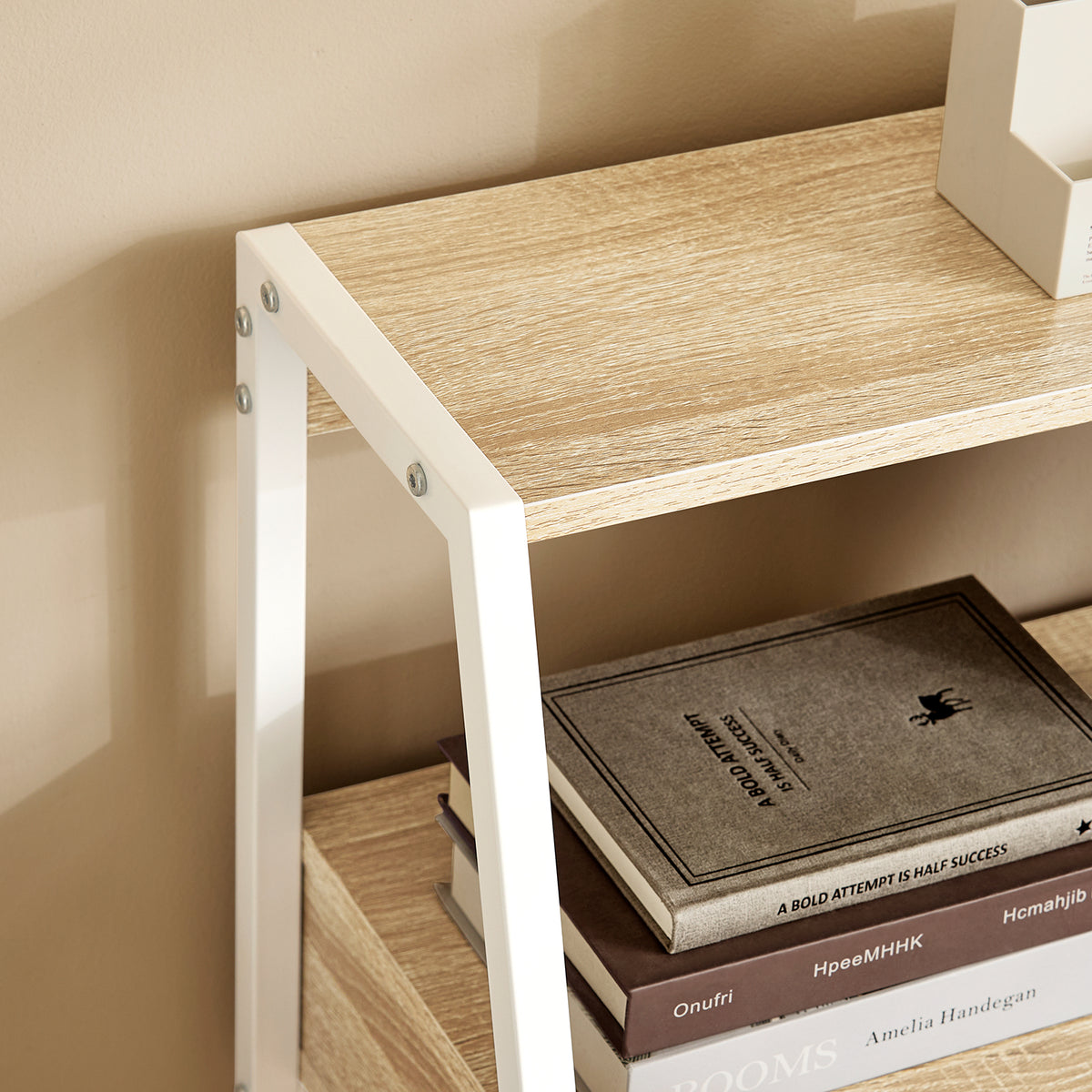 SoBuy FWT63-N, Home Office Table Desk Computer Desk with Storage Shelf, Wood