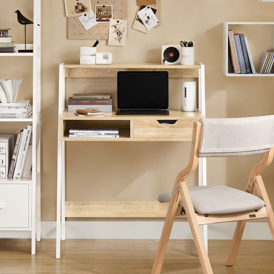 SoBuy FWT63-N, Home Office Table Desk Computer Desk with Storage Shelf, Wood