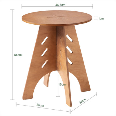 SoBuy HFBT01-BR, Round Side Table Coffee Table Sofa Side Table Bedside Table Nightstand in Mortise and Tenon Structure, H55 x Φ46.5cm, Brown, Brown