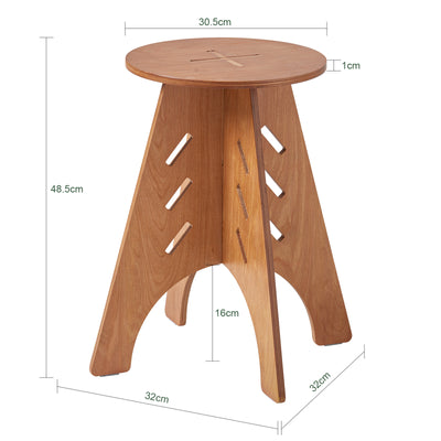 SoBuy HFBT01-K-BR, Round Side Table Coffee Table Sofa Side Table Bedside Table Nightstand in Mortise and Tenon Structure, H48.5 x Φ30.5cm, Brown, Brown