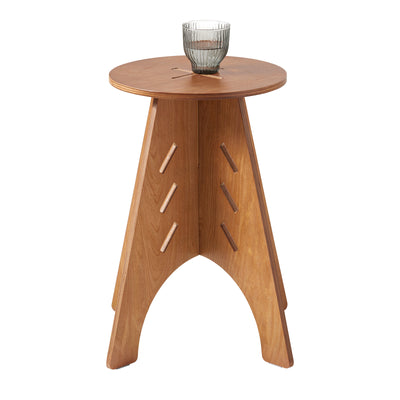 SoBuy HFBT01-K-BR, Round Side Table Coffee Table Sofa Side Table Bedside Table Nightstand in Mortise and Tenon Structure, H48.5 x Φ30.5cm, Brown, Brown