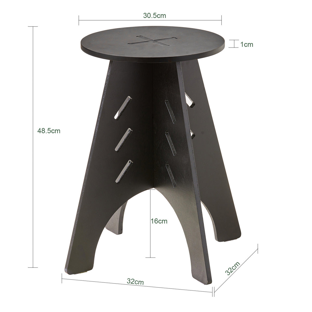 SoBuy HFBT01-K-SCH, Round Side Table Coffee Table Sofa Side Table Bedside Table Nightstand in Mortise and Tenon Structure, H48.5 x Φ30.5cm, Black, Black