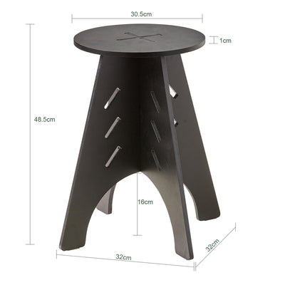 SoBuy HFBT01-K-SCH, Round Side Table Coffee Table Sofa Side Table Bedside Table Nightstand in Mortise and Tenon Structure, H48.5 x Φ30.5cm, Black, Black