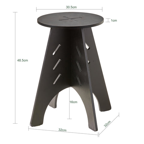 SoBuy HFBT01-K-SCH, Round Side Table Coffee Table Sofa Side Table Bedside Table Nightstand in Mortise and Tenon Structure, H48.5 x Φ30.5cm, Black