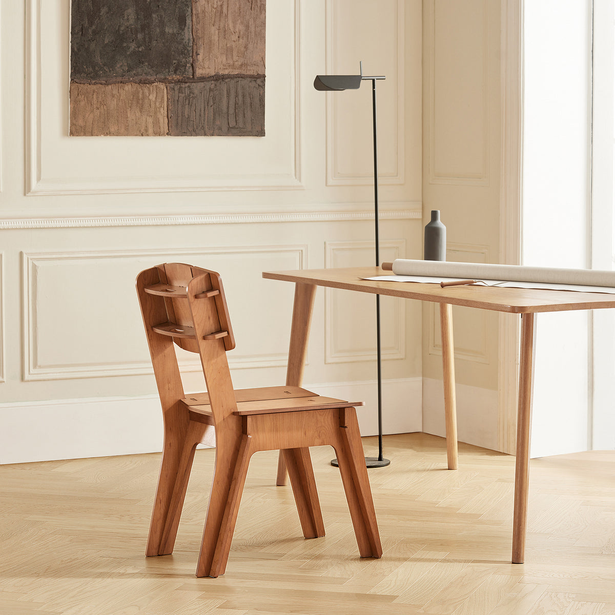 SoBuy HFST01-BR, Kitchen Chair Dining Chair Office Chair Desk Chair in Mortise and Tenon Structure, Brown