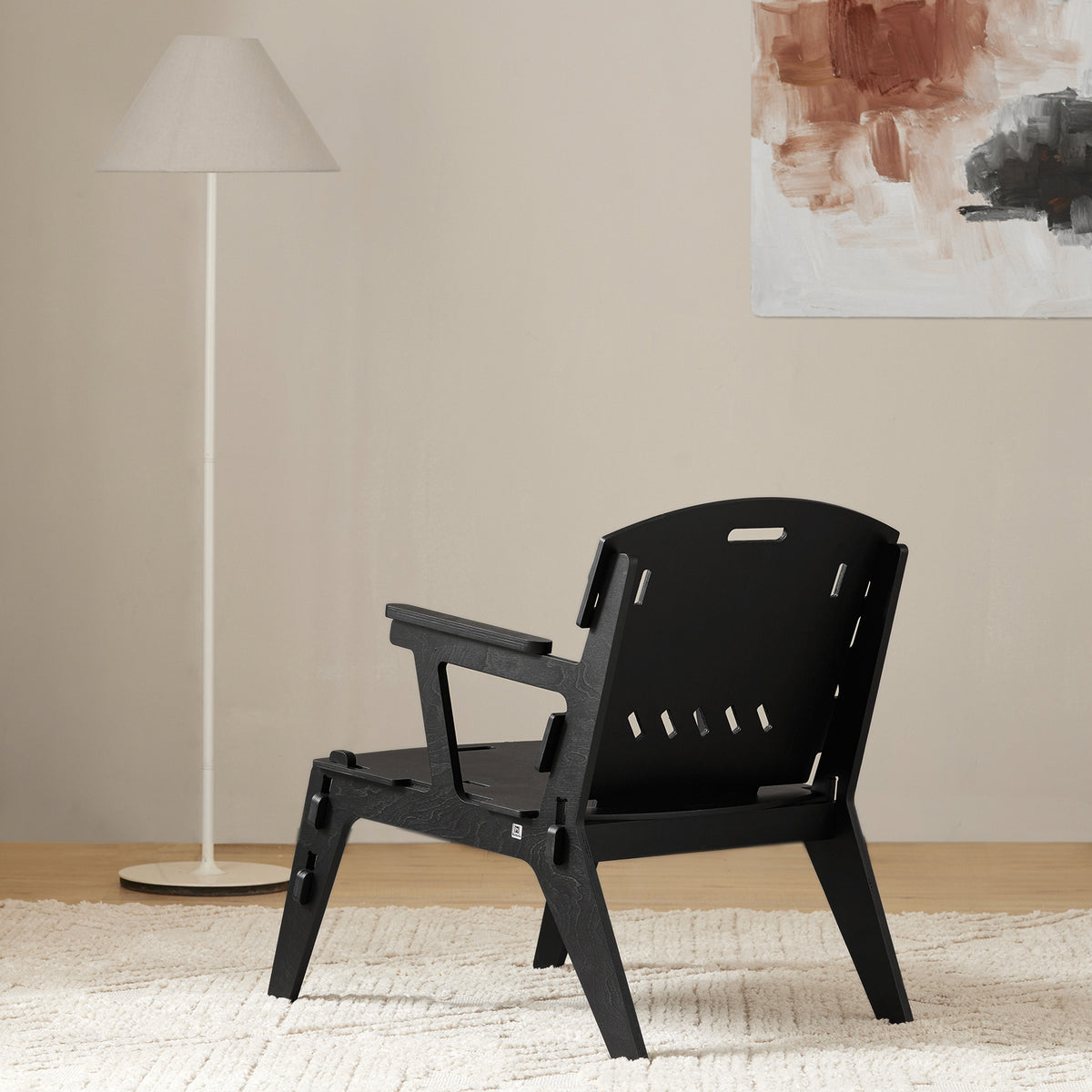 SoBuy HFST02-SCH, Armchair Leisure Relax Chair Living Room Chair in Mortise and Tenon Structure, Black