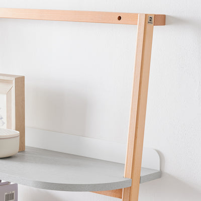 SoBuy HSTR02-HG, 4 Tiers Bookcase Bookshelf Storae Display Shelf Ladder Shelf Wall Shelf, Grey and Natural