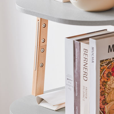 SoBuy HSTR02-K-HG, 4 Tiers Bookcase Bookshelf Storae Display Shelf Ladder Shelf Wall Shelf, Grey and Natural