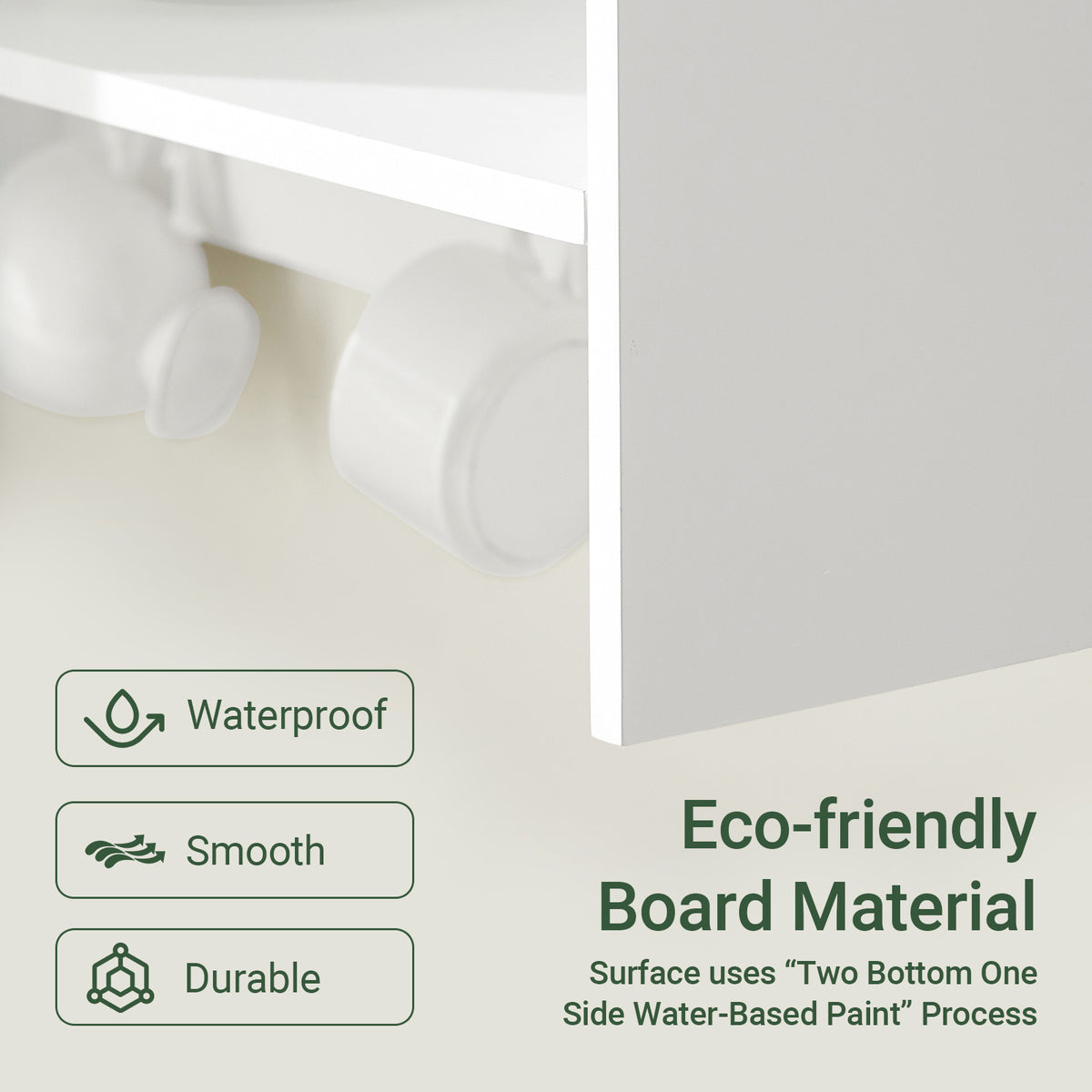 SoBuy KCR09-W 7 hooks detail – hanging space for cups mugs and kitchen utensils on white wall-mounted kitchen rack