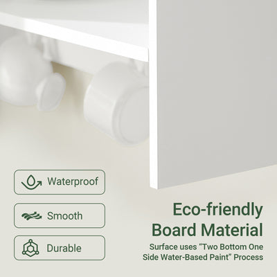 SoBuy KCR09-W 7 hooks detail – hanging space for cups mugs and kitchen utensils on white wall-mounted kitchen rack